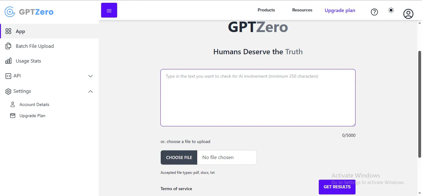 gptzero ai generated text detector