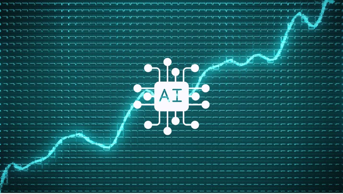 ai logo with line graph behind