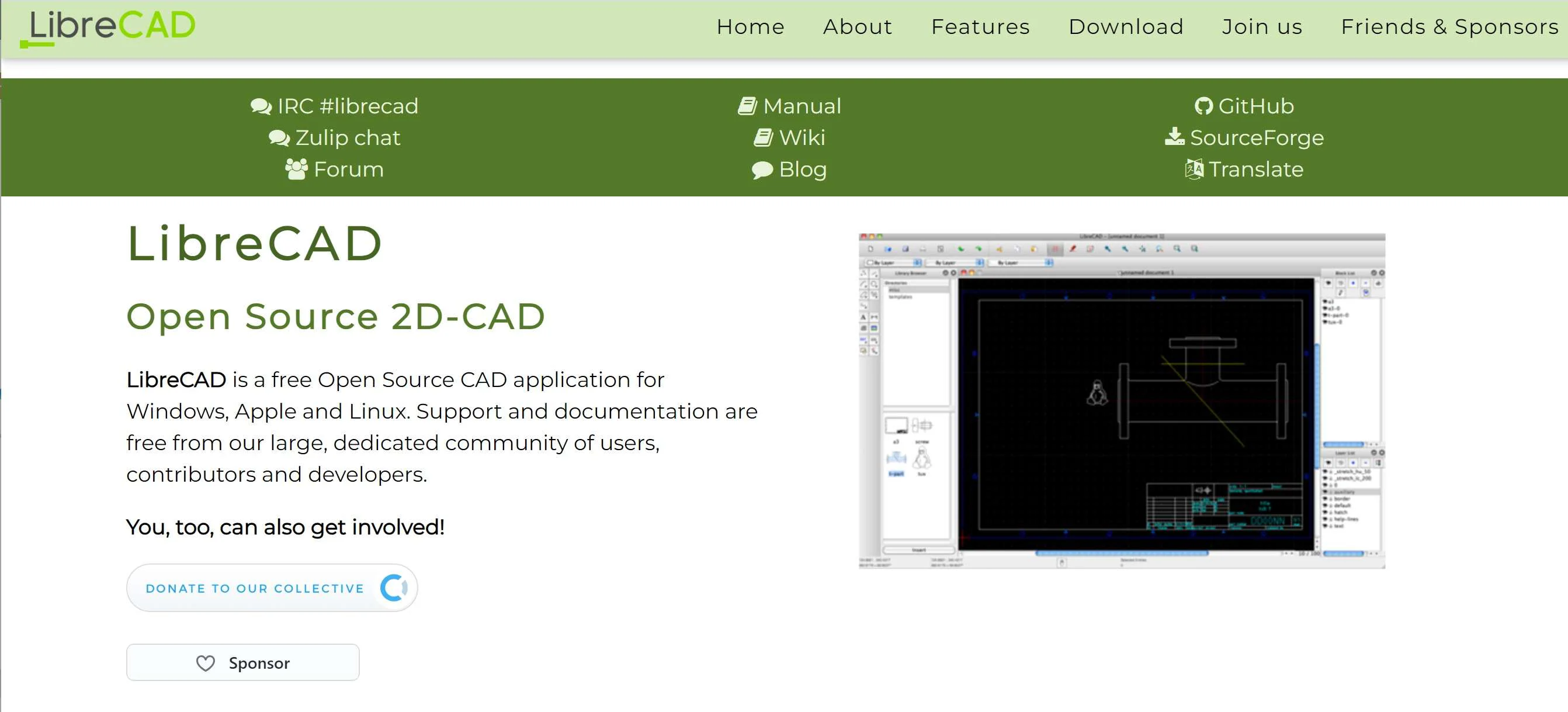 librecad website main window