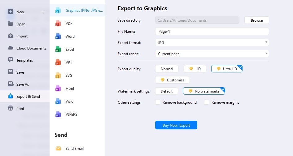 Datei exportieren und speichern