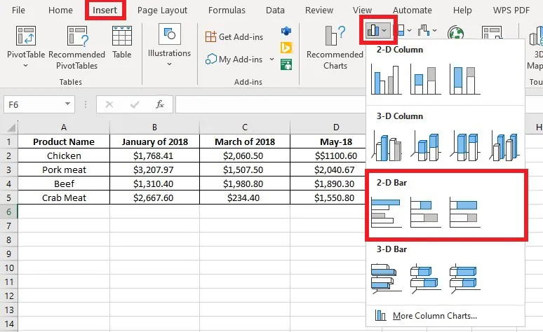 insert bar chart