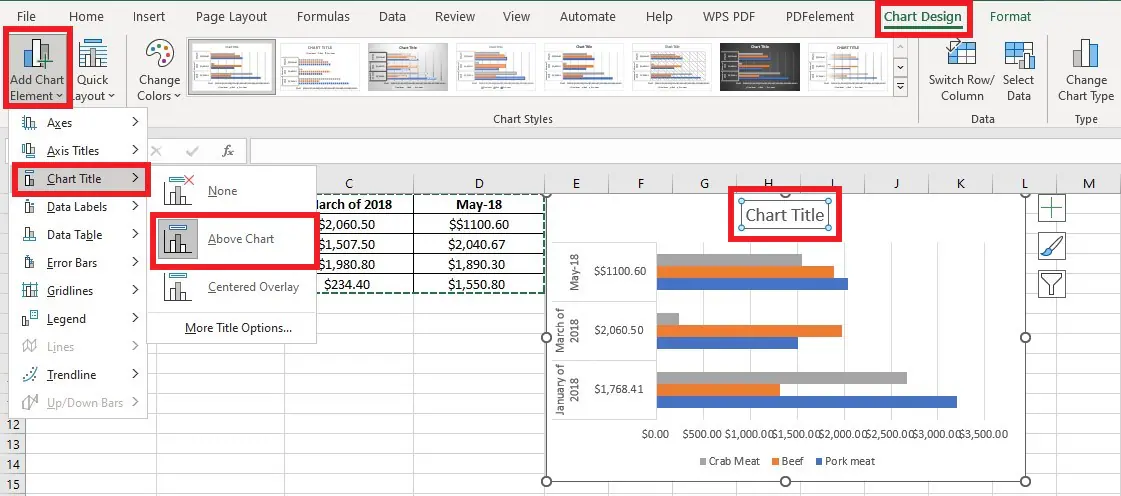 format your bar chart