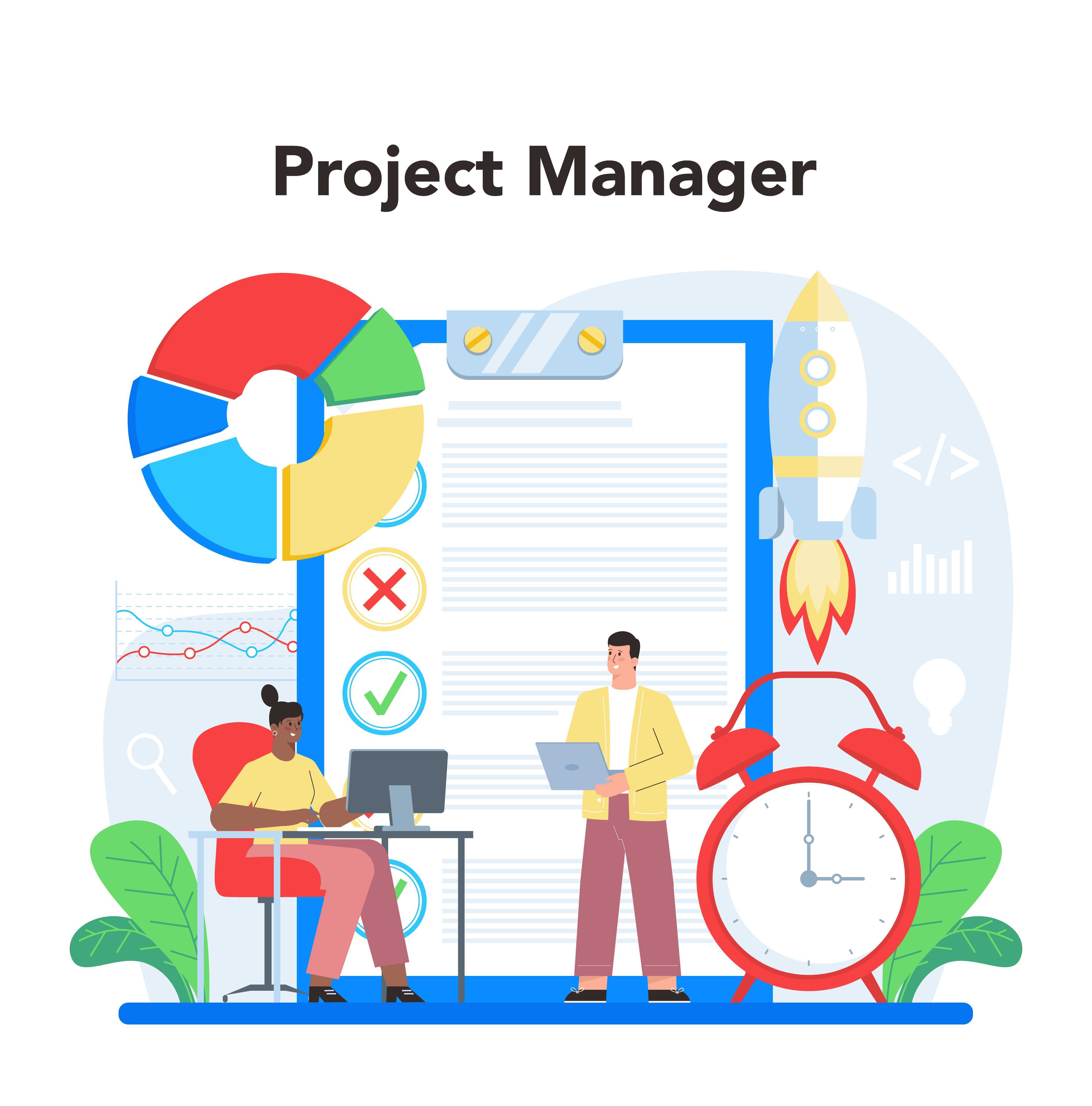 project manager vector illustration
