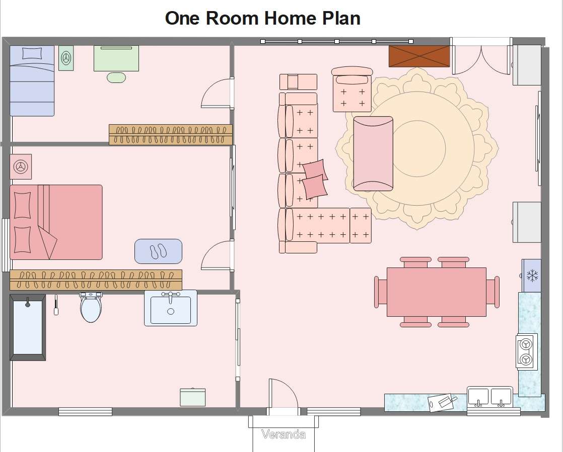 simple one bedroom floor plan