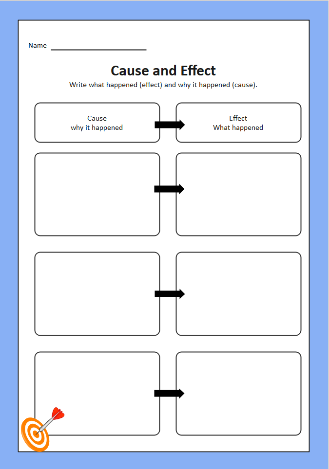 diagrama simples de causa e efeito de duas colunas