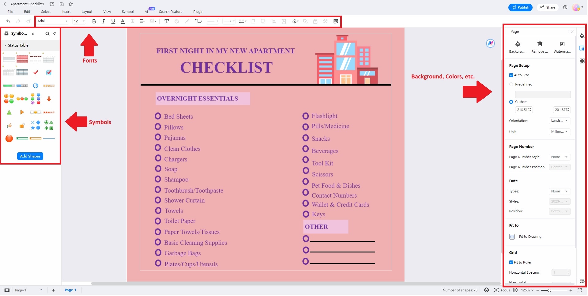 editing your checklist template