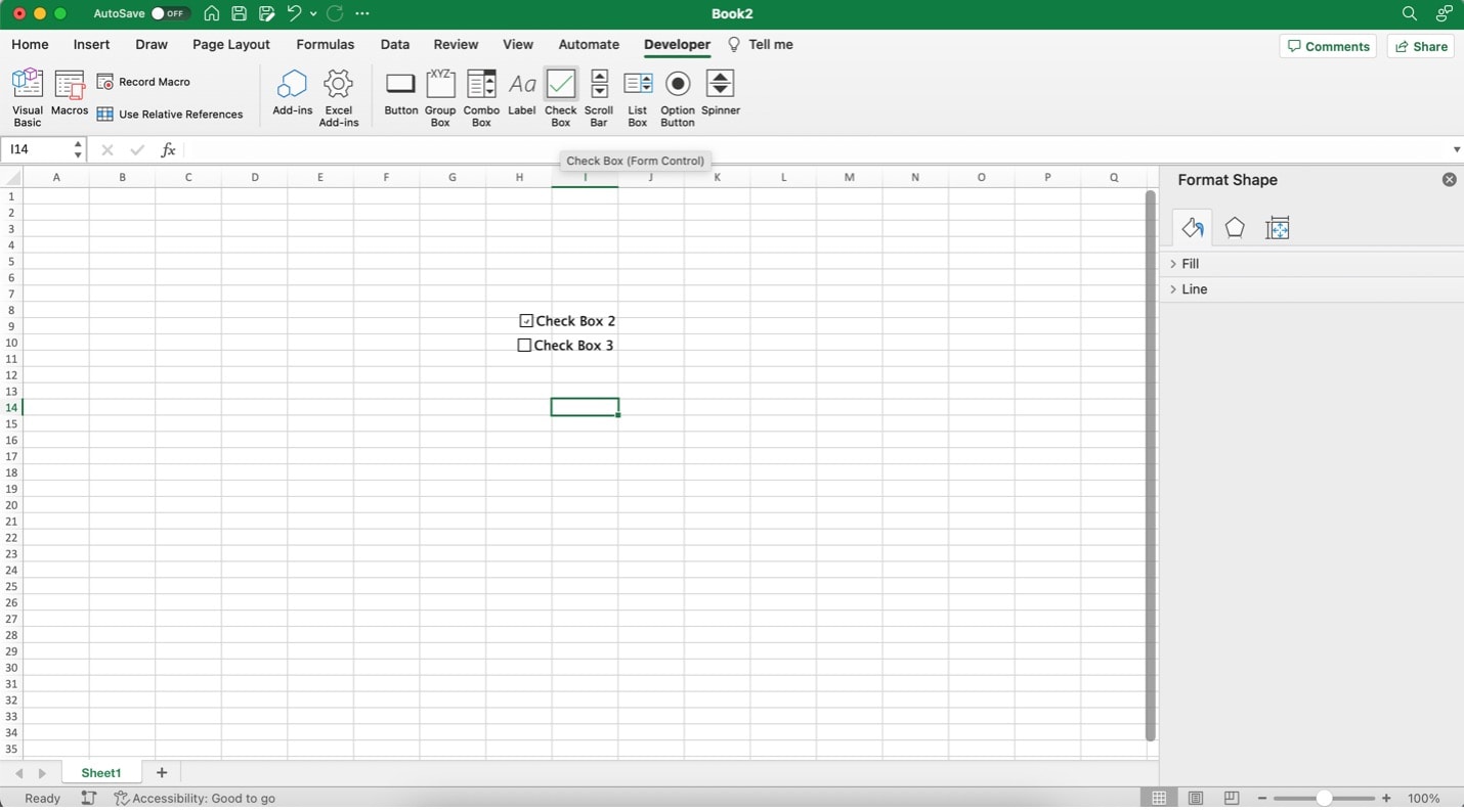 excel checklist