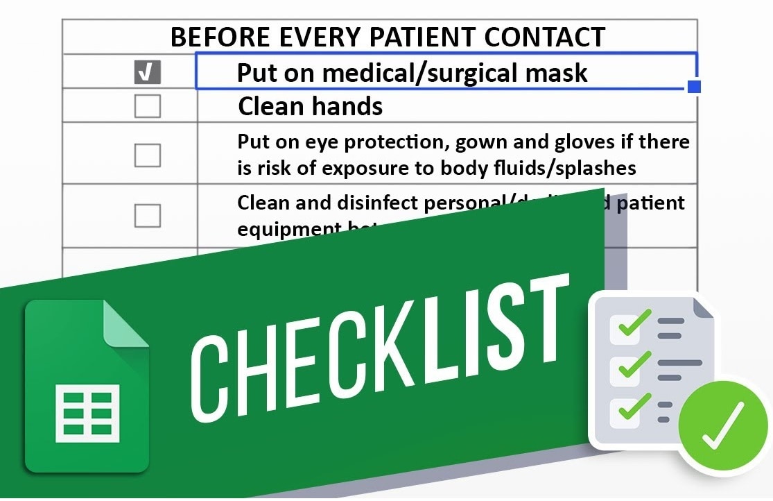 sample of checklist in google sheets