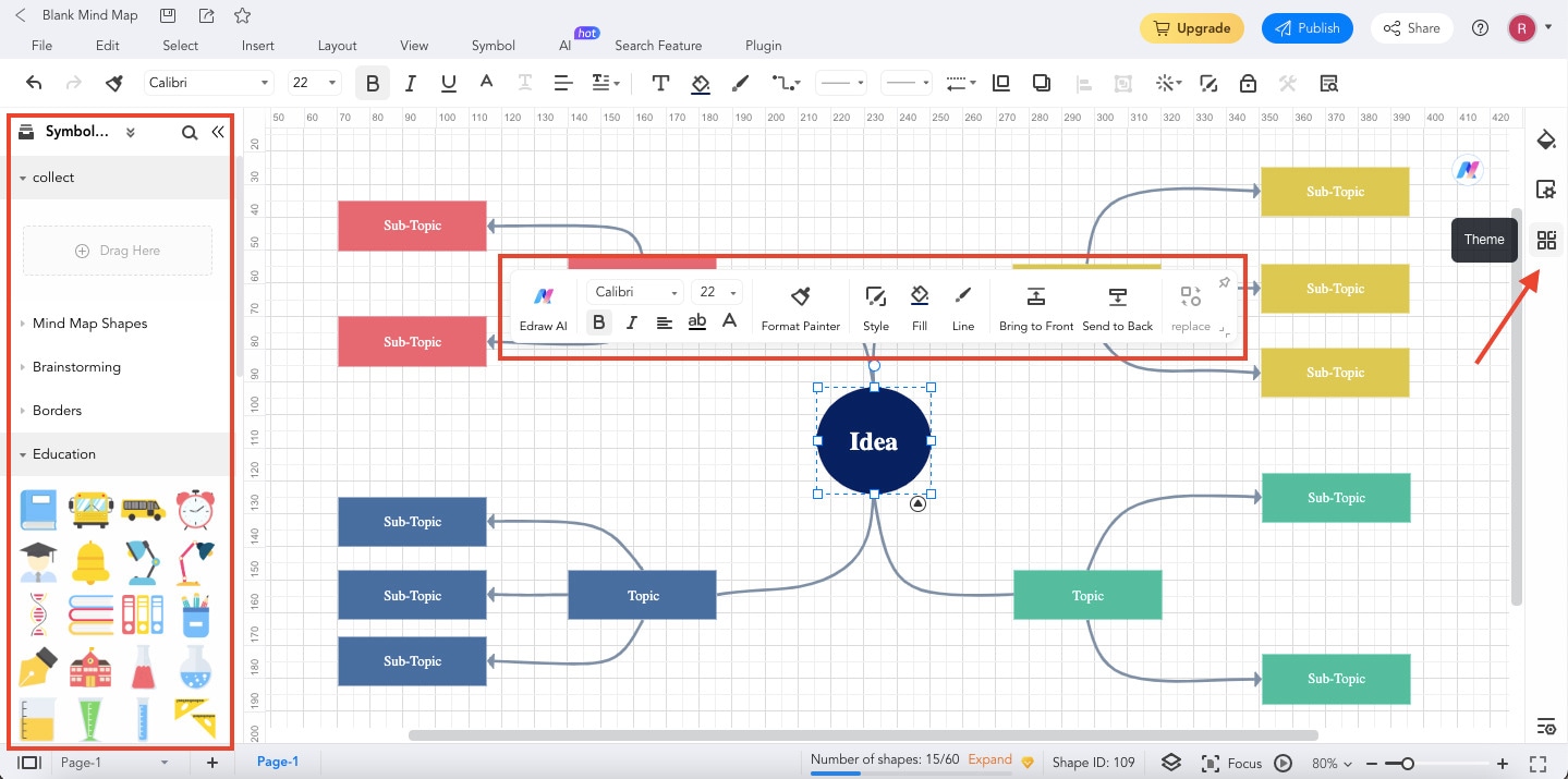 customize mind map in edrawmax