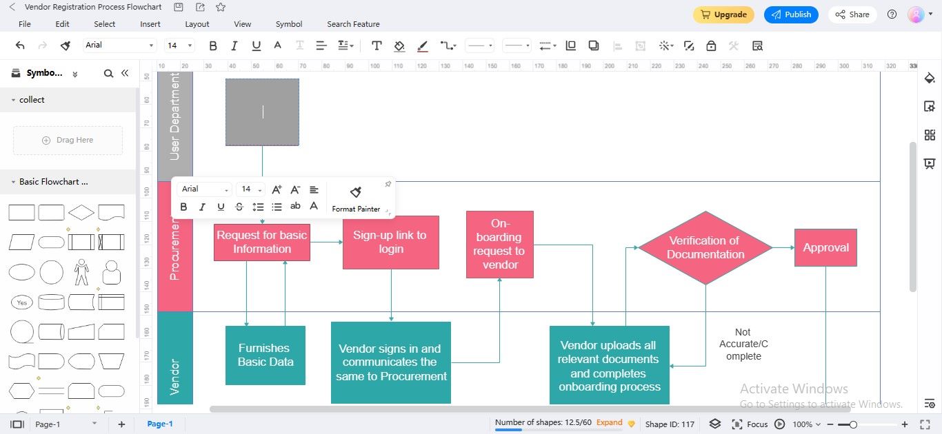 modifica del diagramma di flusso online edrawmax