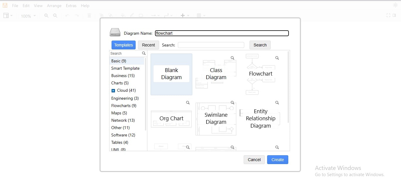new drawio flowchart creation in confluence