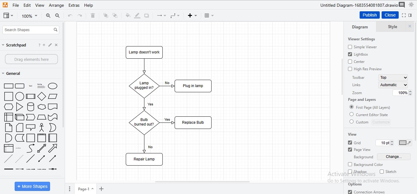 drawio flowchart creation in confluence