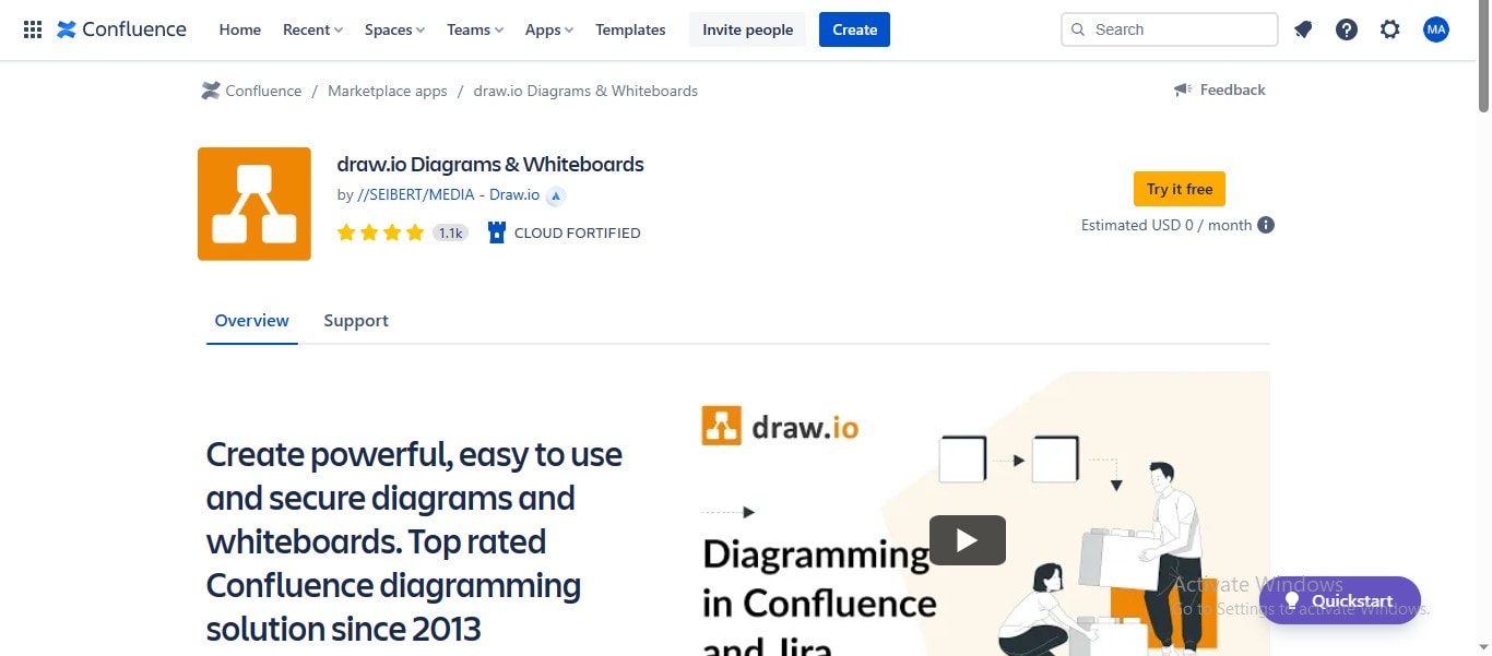 drawio add on in confluence
