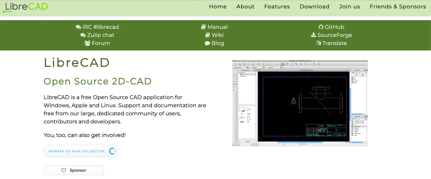 dibujo en 2d simplificado en librecad