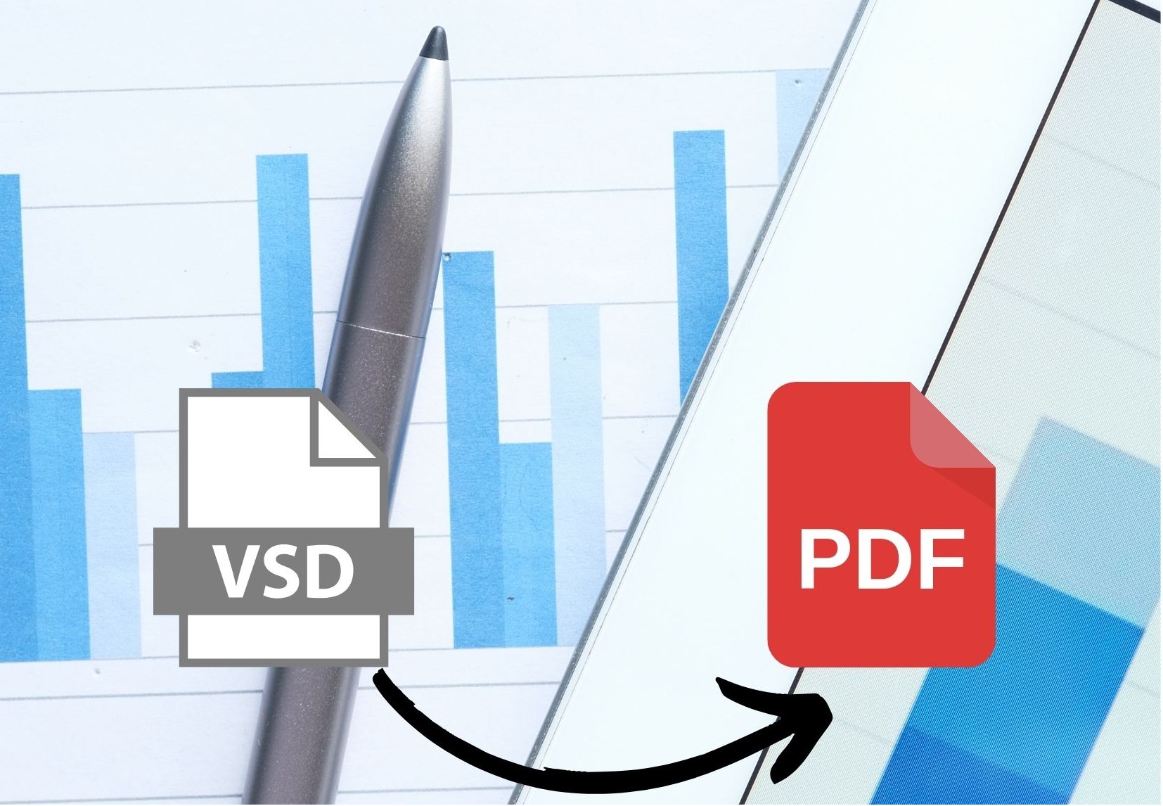 vsd and pdf logo on top of diagram