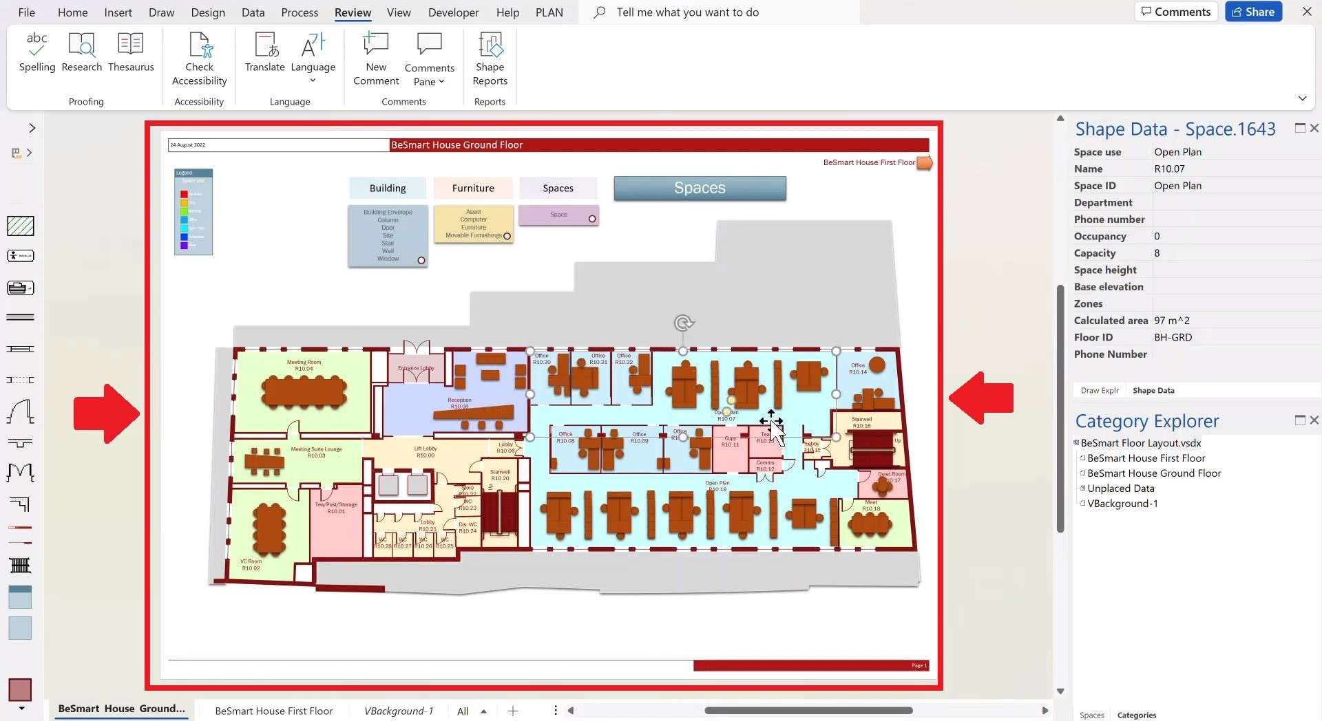 navigating visio to convert to excel