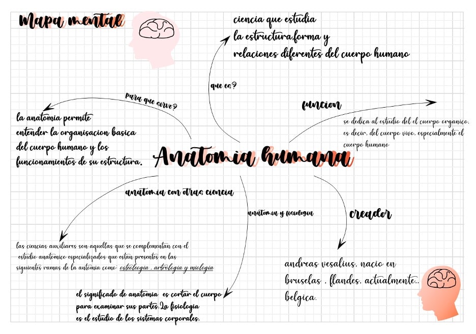 classical cursive-font mind map