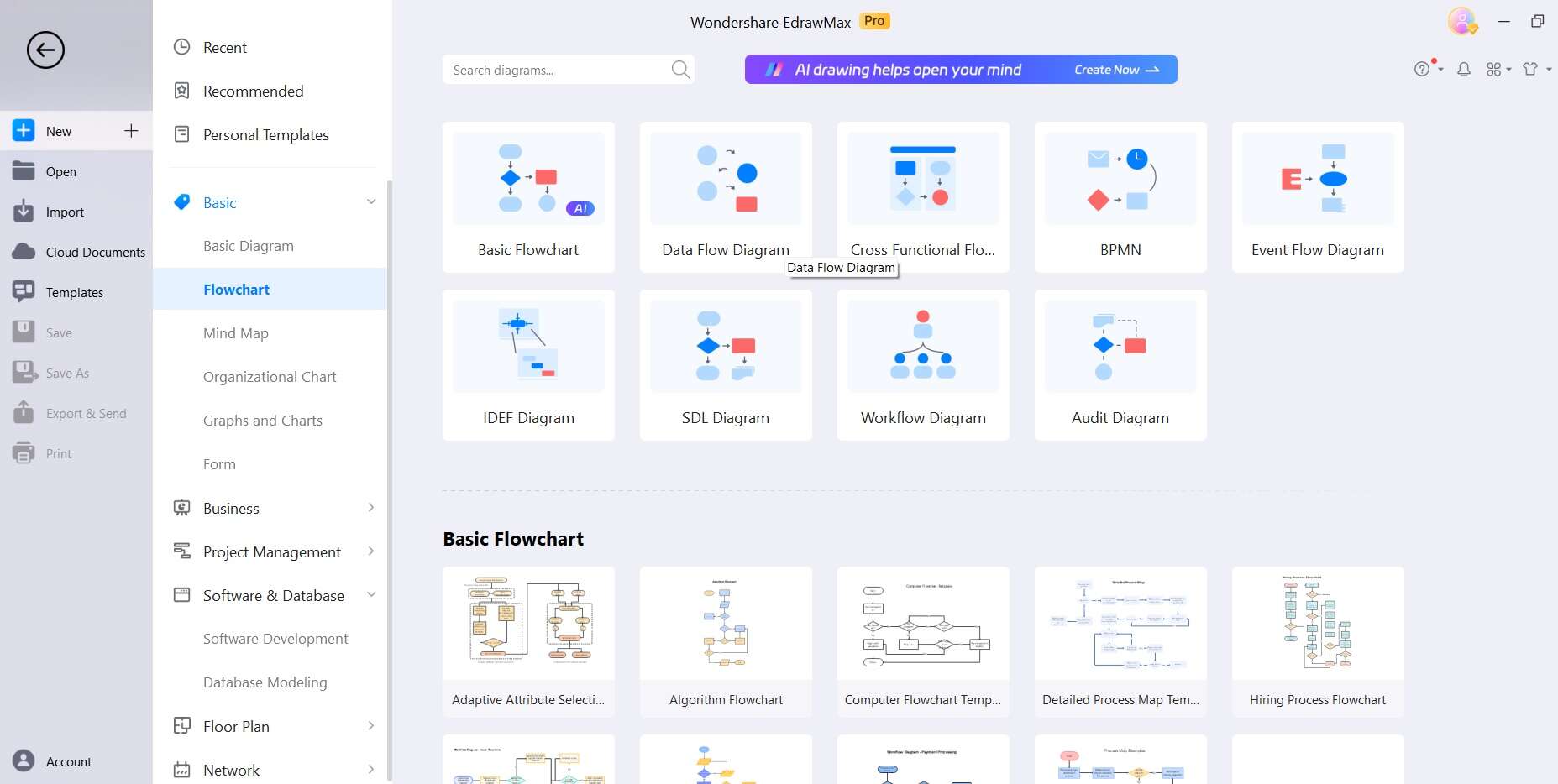 wondershare edrawmax user interface