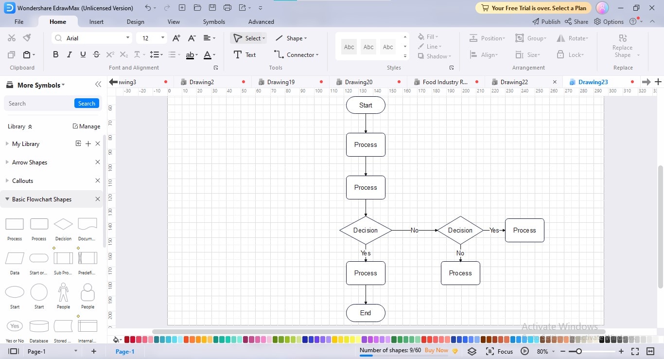 finalización del formato de los diagramas de edrawmax