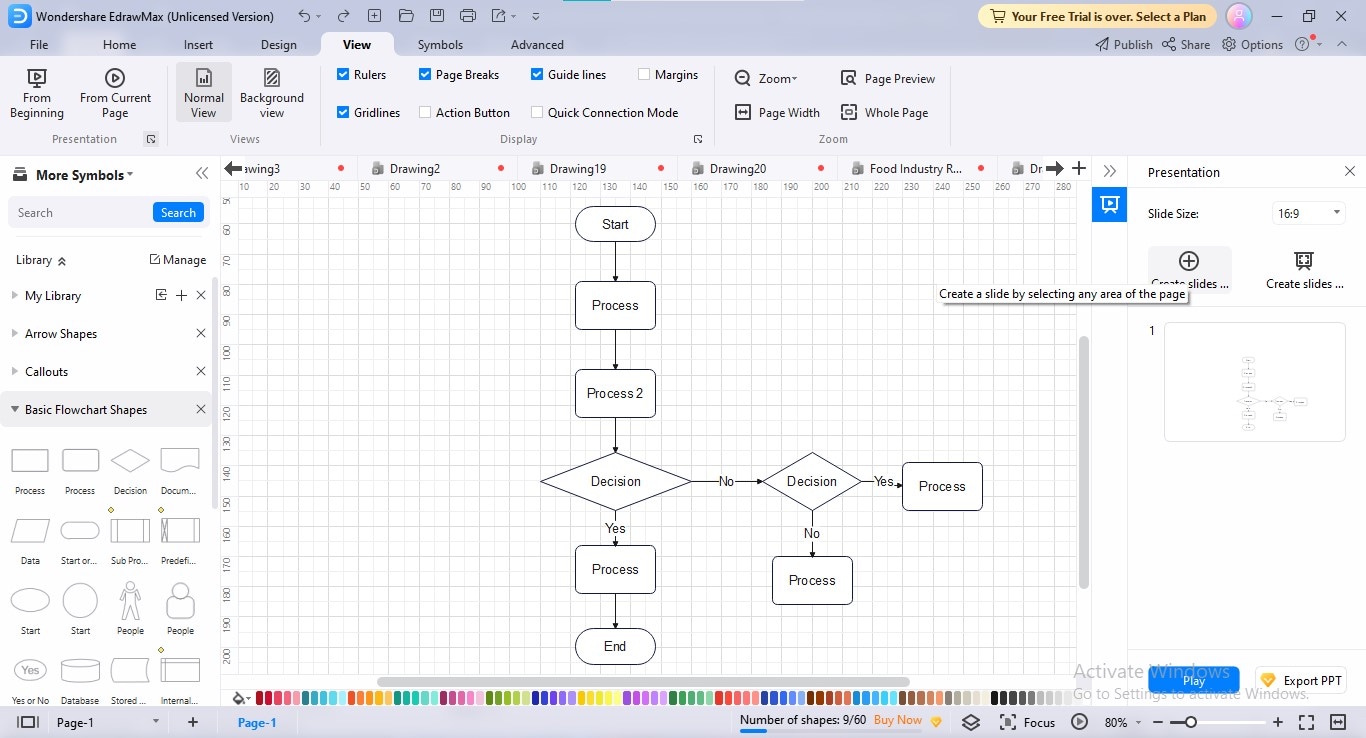 drawio presentation mode