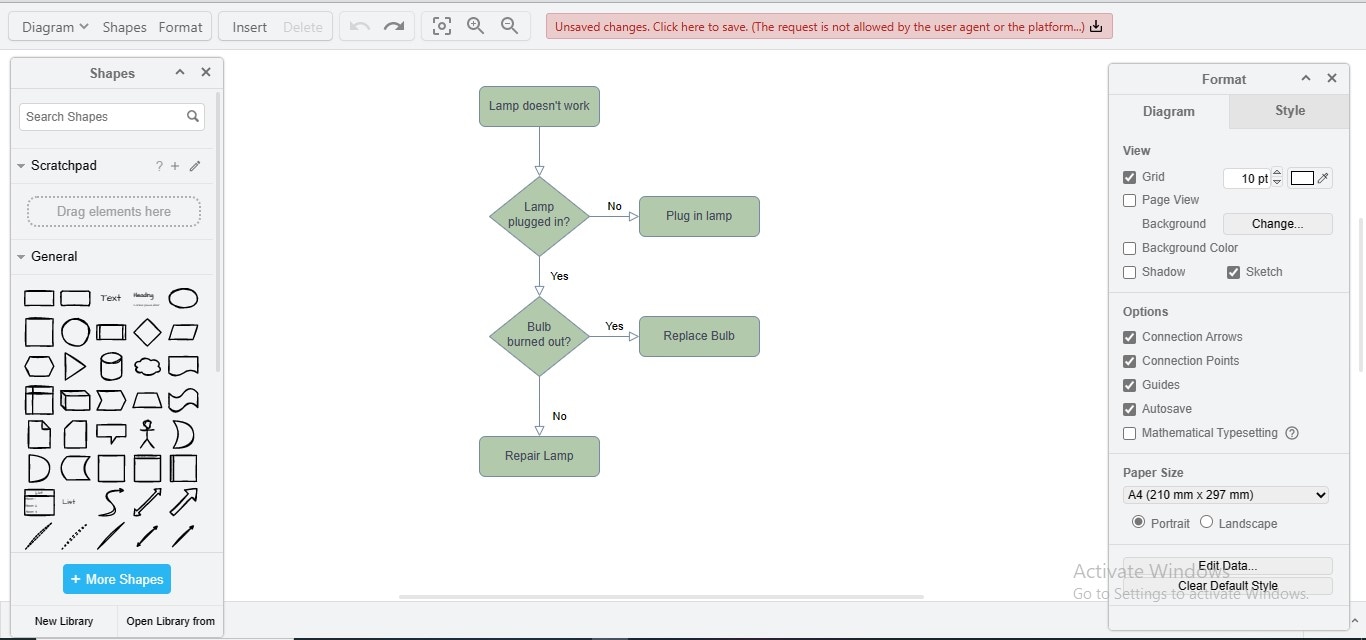 creare un diagramma in drawio