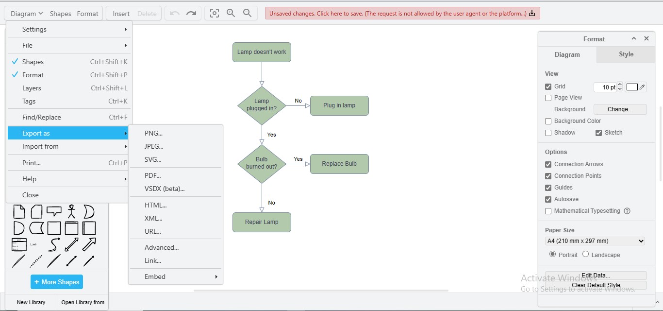 exporting drawio to ppt format