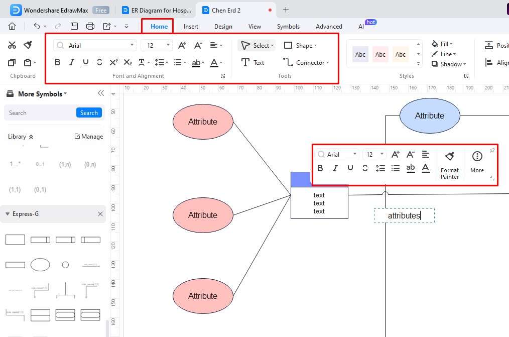 method 2 step 4 of creating er diagrams: personalize style