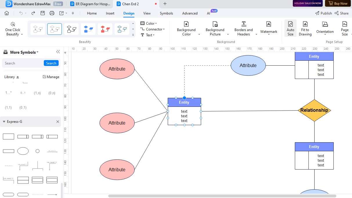 Añadir texto a un diagrama ER de EdrawMax 3