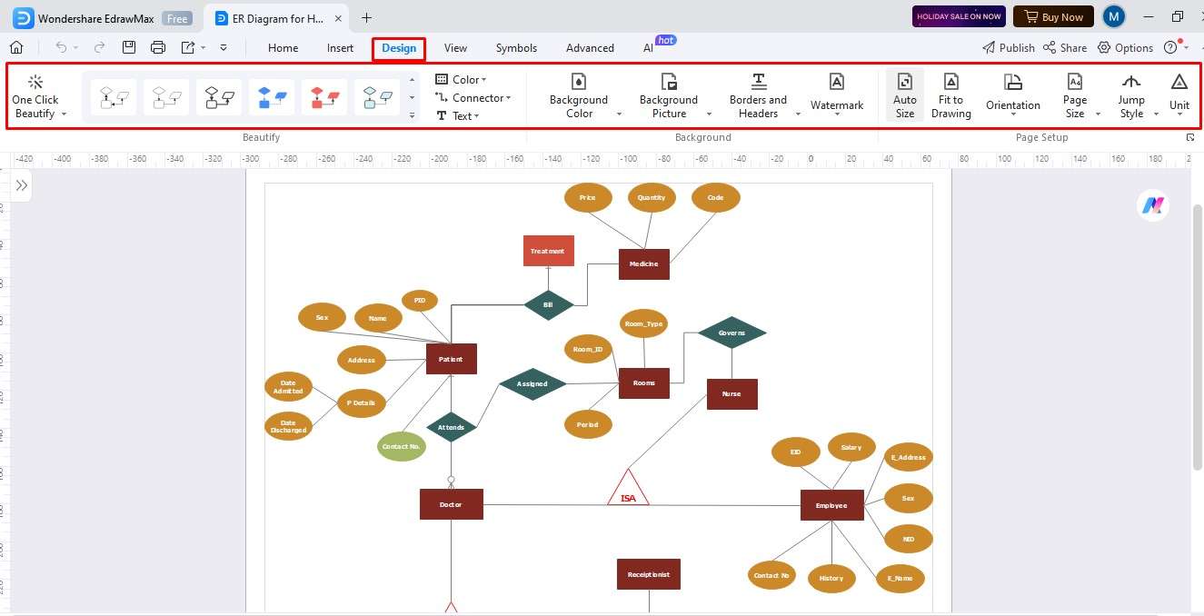 metodo 1 passaggio 3 di creazione di diagrammi er: modifica formato