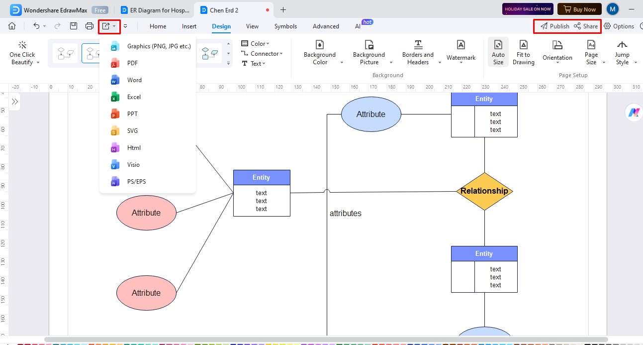 exportar y compartir diagrama ER