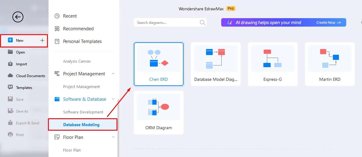 Seleccionar el diagrama ER -EdrawMax 1