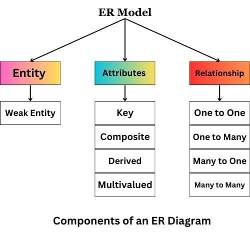 what are the main components of an ER diagram