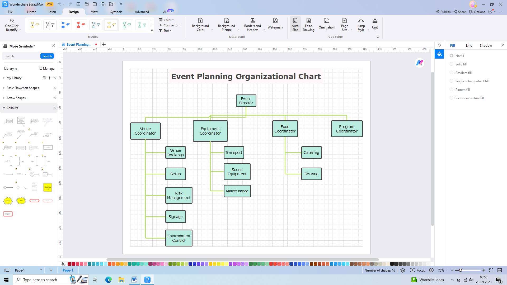event managers event org chart example