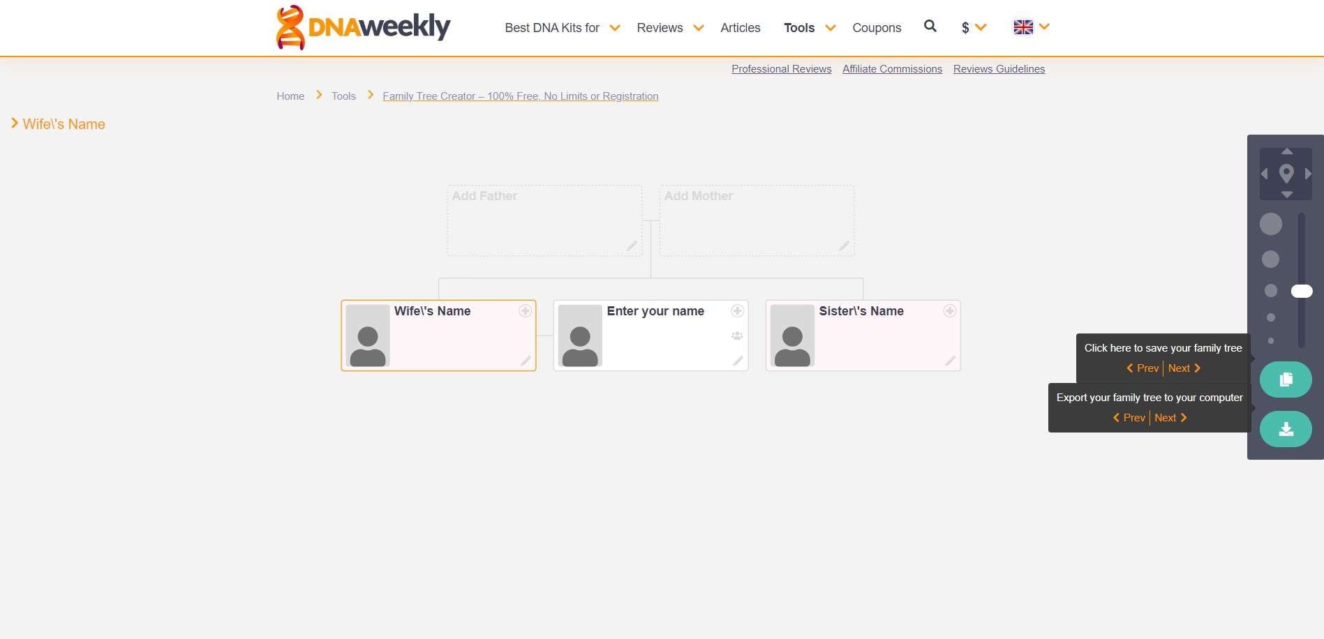 dnaweekly online interface