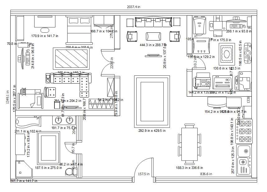 plano con medidas del primer piso