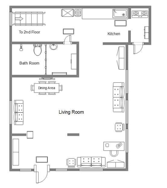 first-floor plan spacious living room