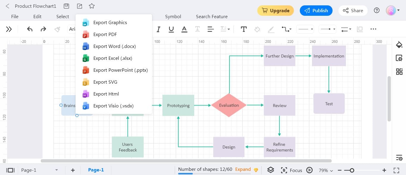 export options in edrawmax