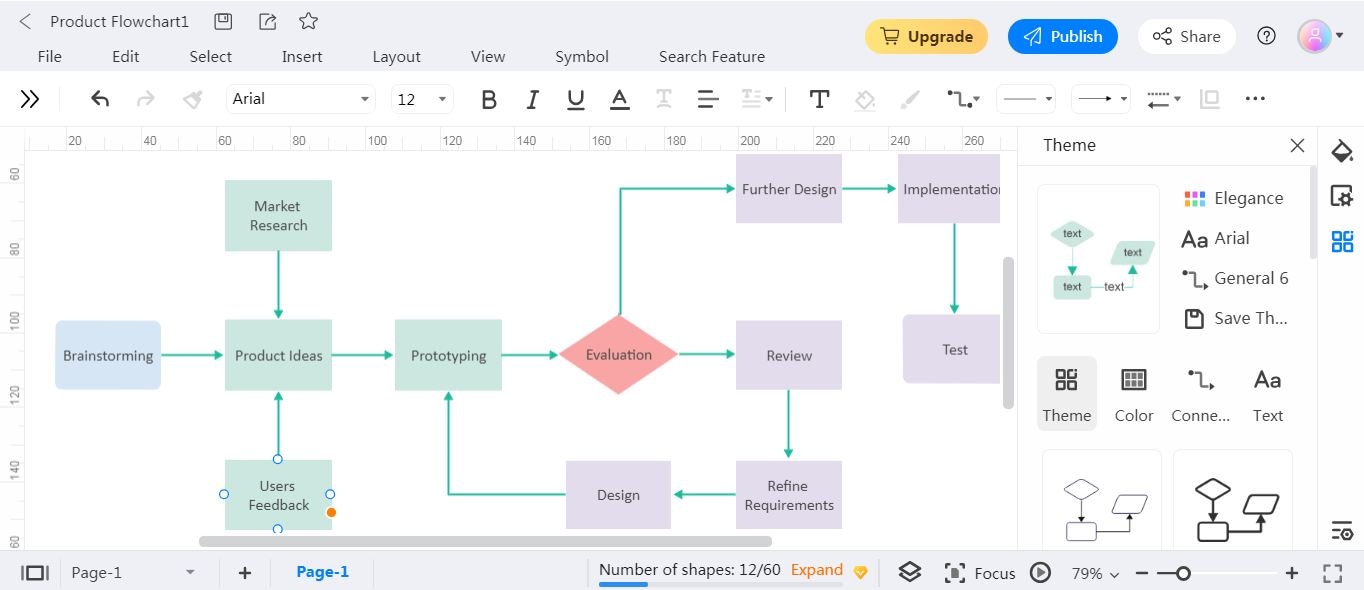 cambia el color del tema del diagrama de flujo