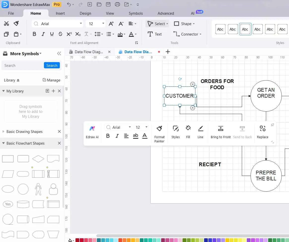 edrawmax format symbols entities