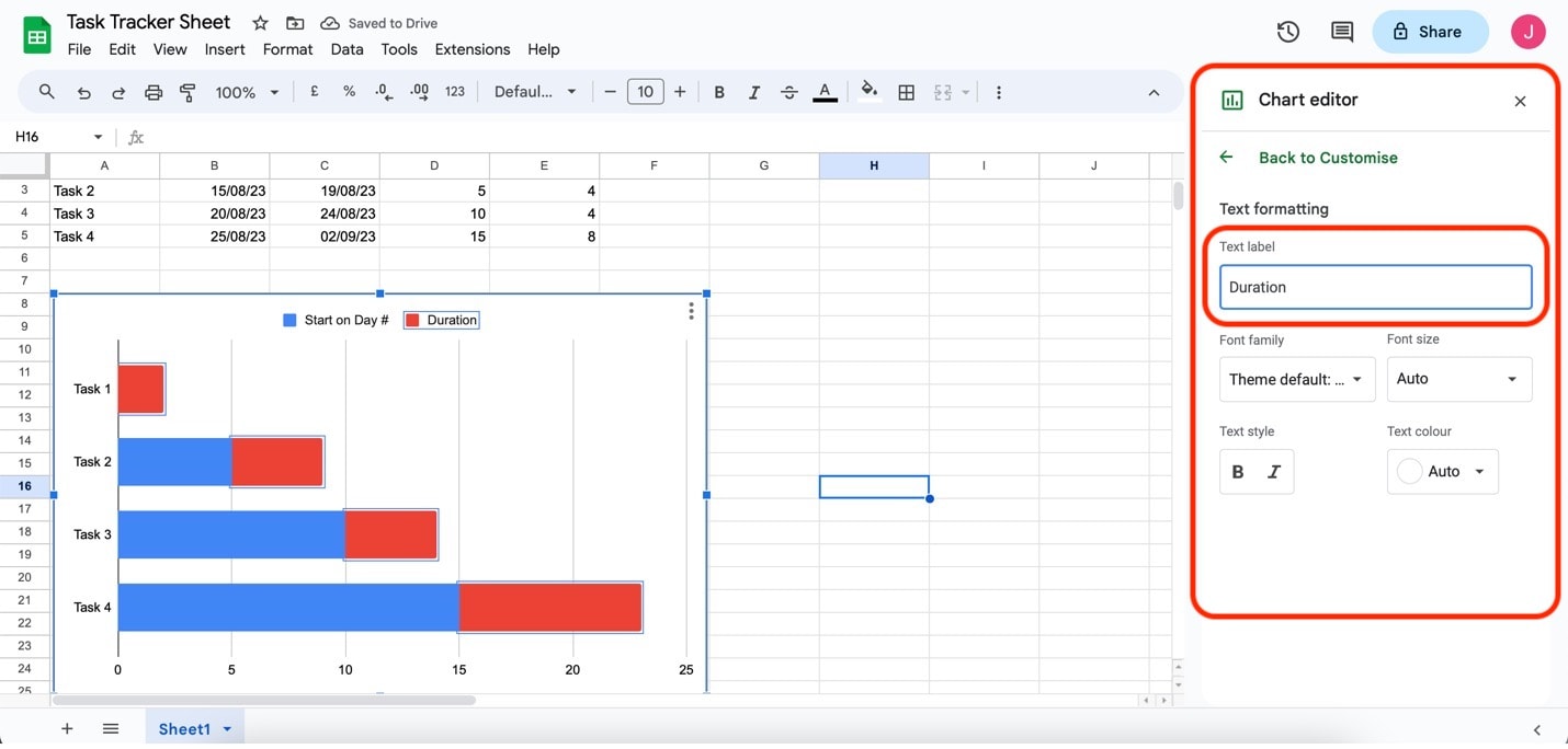 Google Sheets Serien Editor