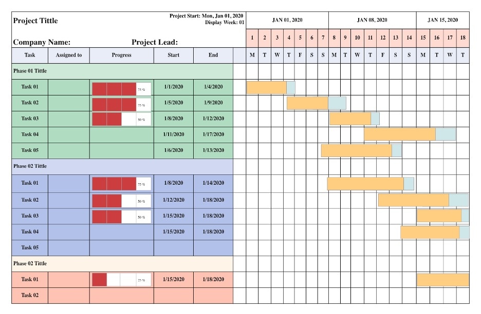 Gantt Chart With Calendar