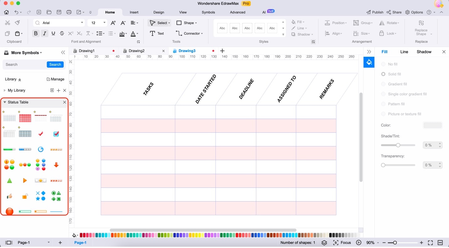 status canvas next to canvas