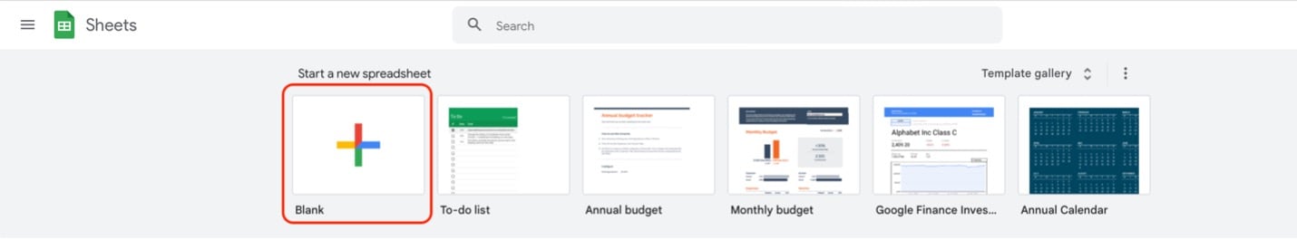 google sheets home