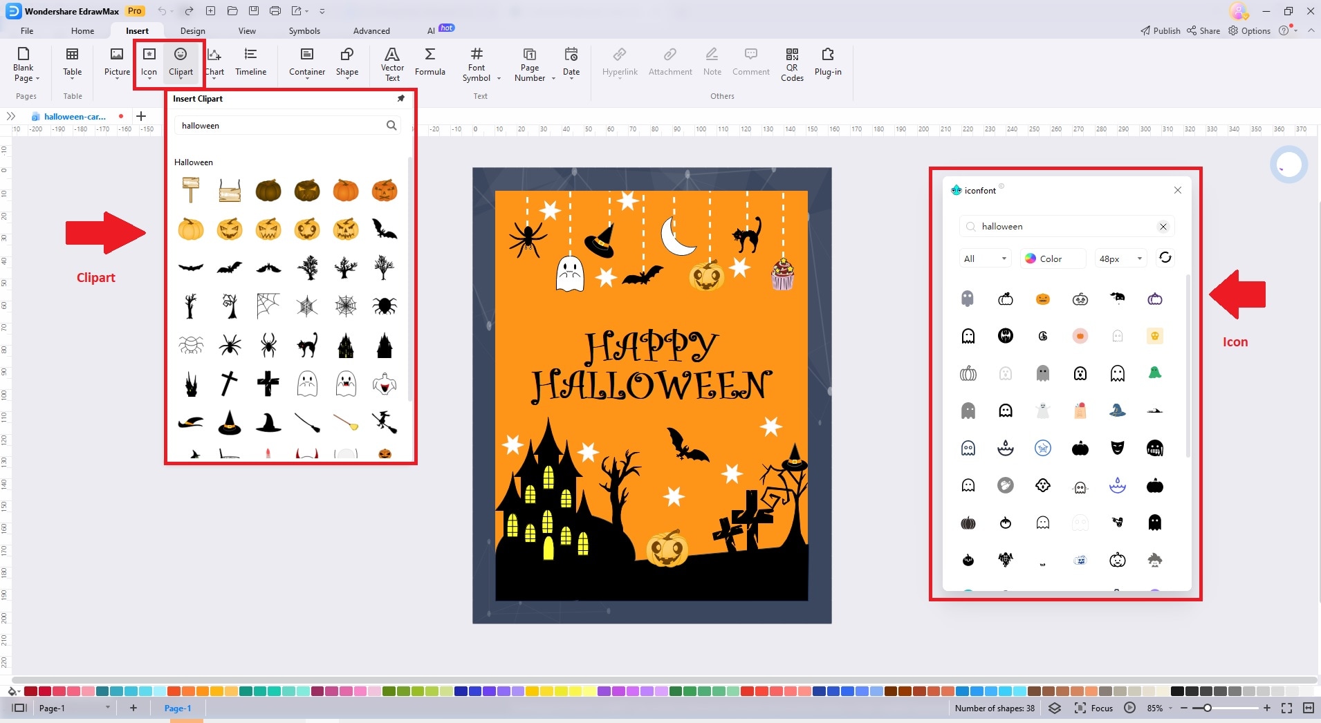 editing Halloween invitation card