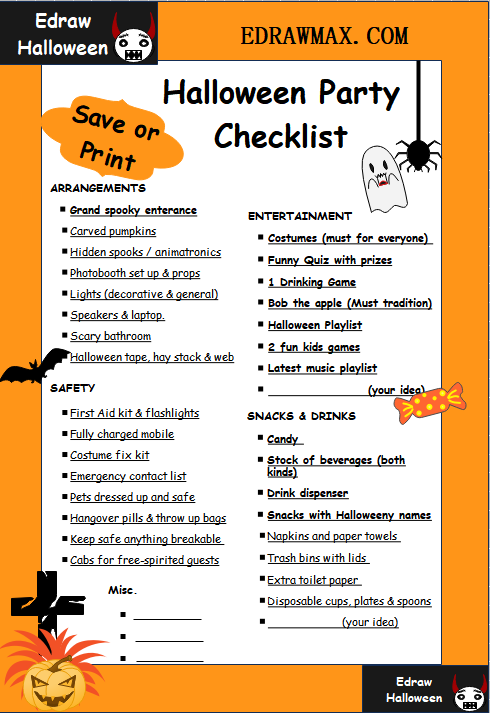 Lista de Control para la Fiesta de Halloween