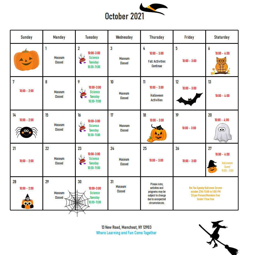 Halloween Timetable
