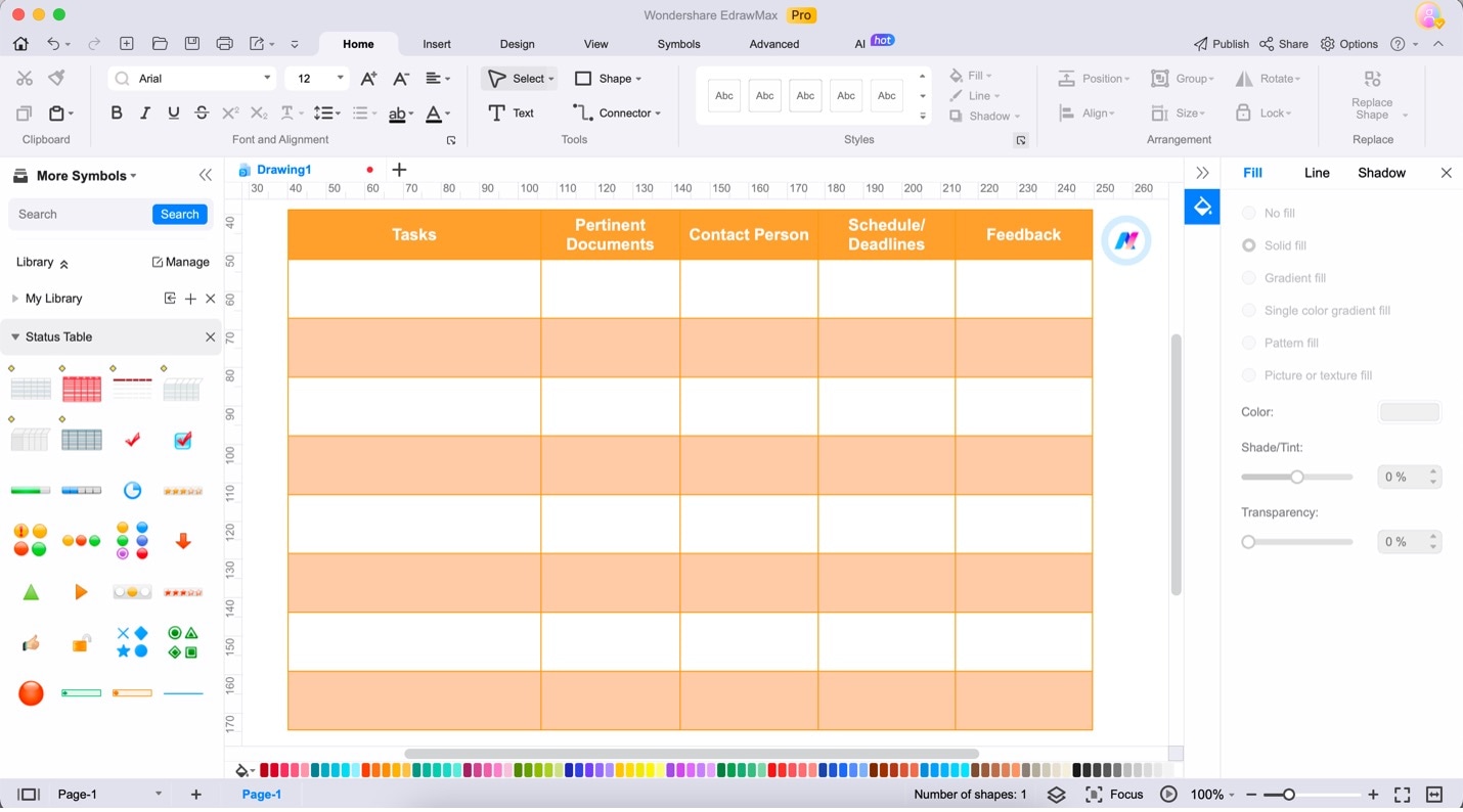 modello di checklist edrawmax