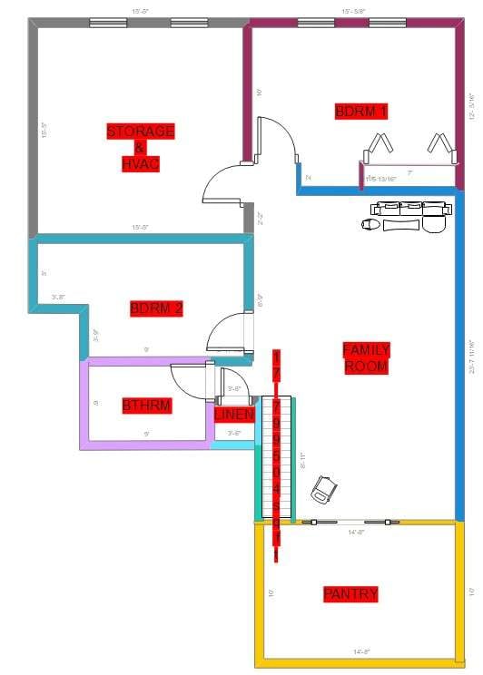 basement floor plan with multiple bedrooms