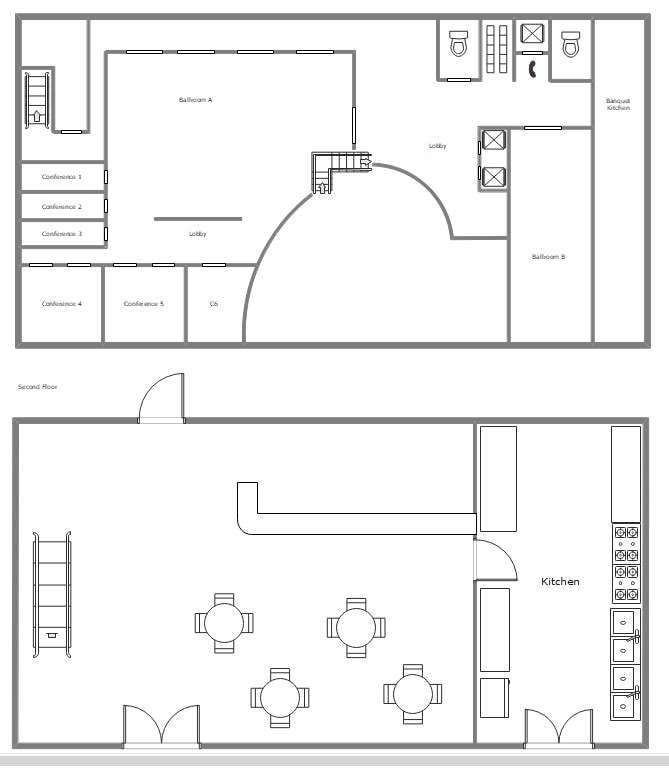 floor plan for a hotel with a ballroom