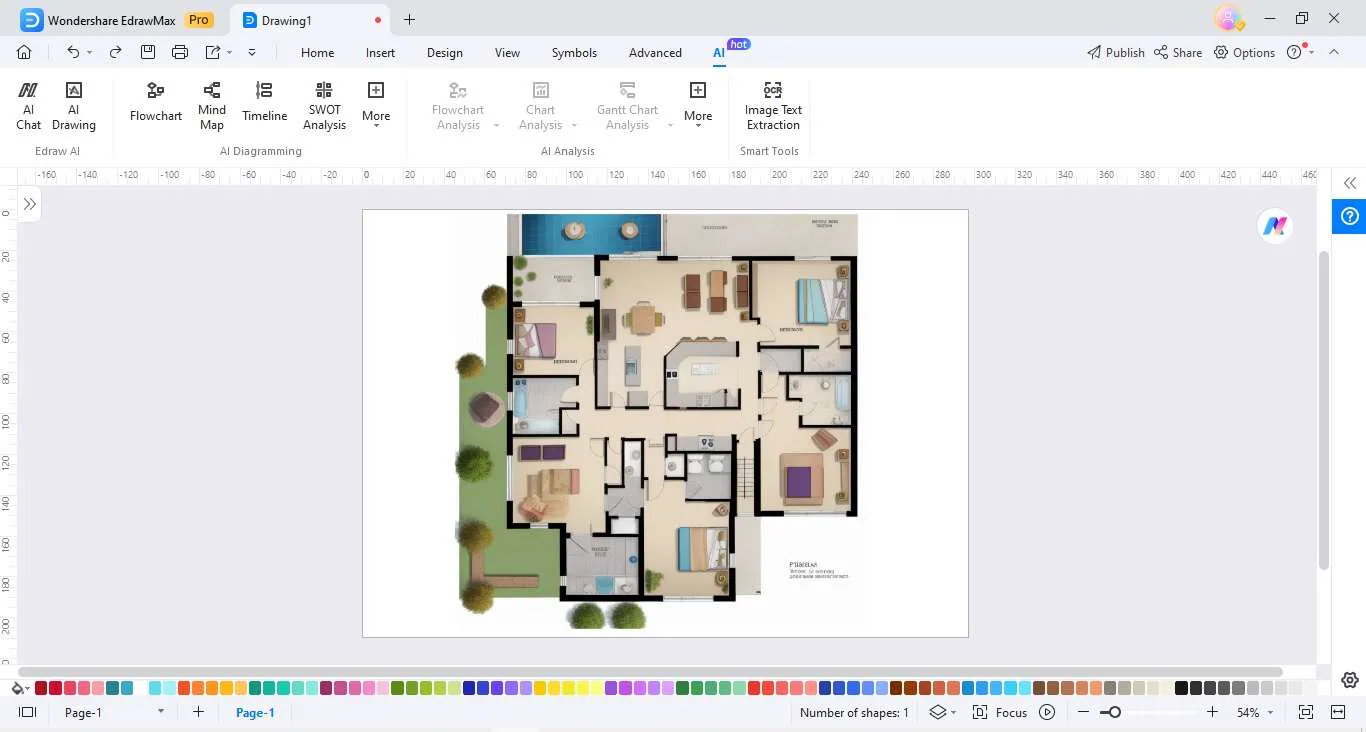 edrawmax editing floor plan